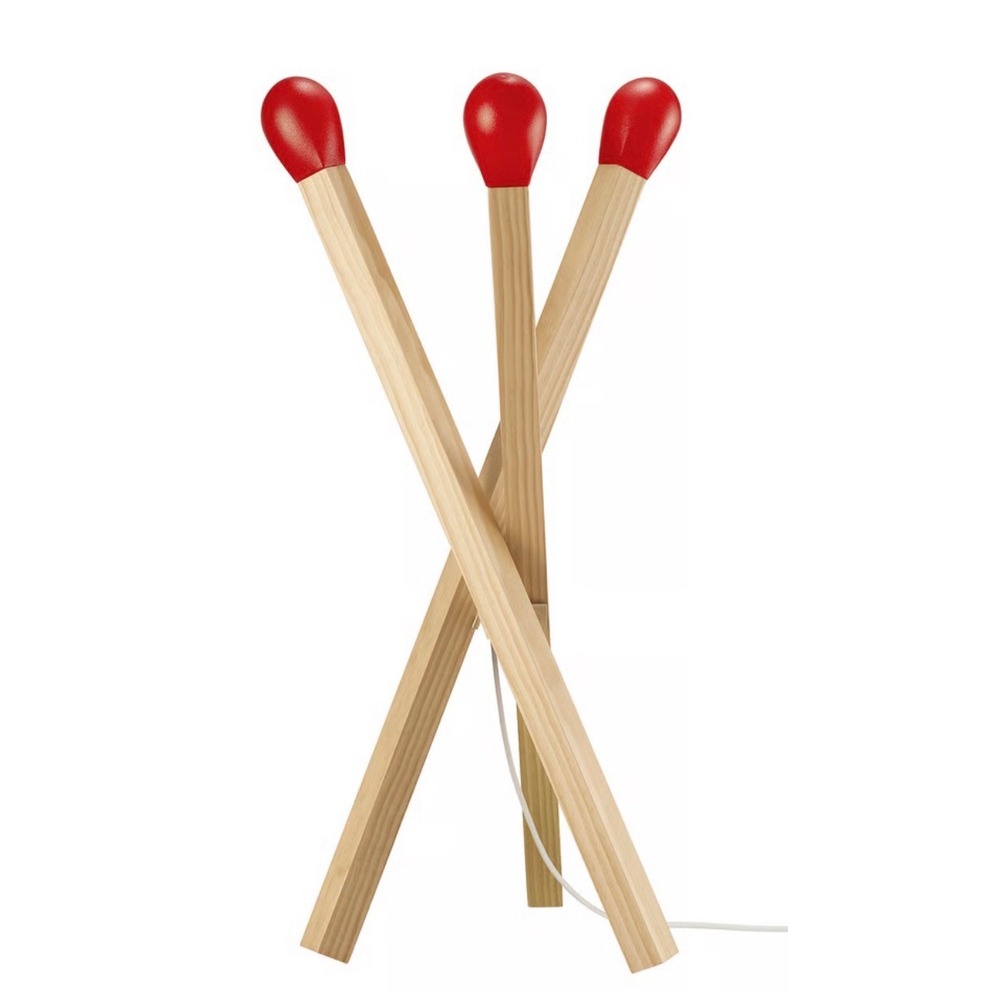 IKEA STRALA Matchstick LED Floor Lamp 26" Lukas Bazle Wooden Viral Light NIB
